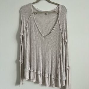 Free People Waffle Knit Top